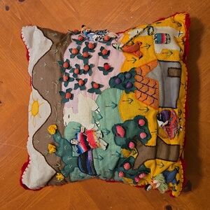Peruvian Tapestry Folk Art Farm Pillow